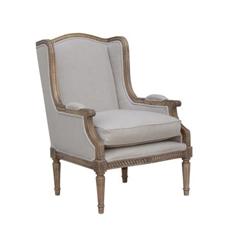 celine linen wingback chair natural|linen accent recliner chairs.